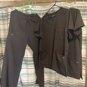 Jockey black scrub set size small with two different tops